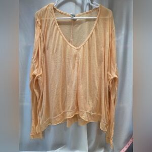 We The Free Peach V-Neck Top